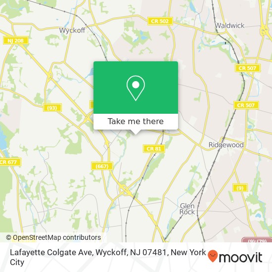 Lafayette Colgate Ave, Wyckoff, NJ 07481 map