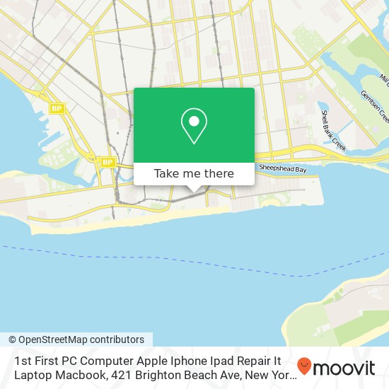 Mapa de 1st First PC Computer Apple Iphone Ipad Repair It Laptop Macbook, 421 Brighton Beach Ave