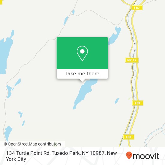 Mapa de 134 Turtle Point Rd, Tuxedo Park, NY 10987