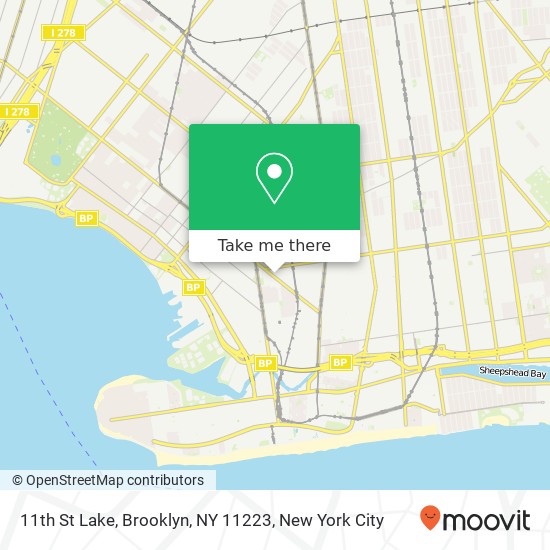 Mapa de 11th St Lake, Brooklyn, NY 11223