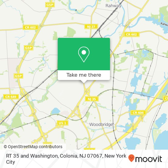 Mapa de RT 35 and Washington, Colonia, NJ 07067