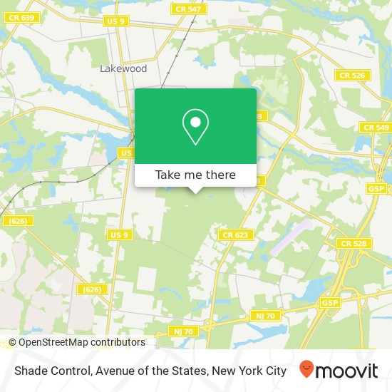Shade Control, Avenue of the States map