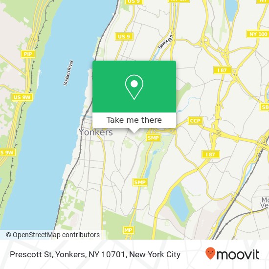 Mapa de Prescott St, Yonkers, NY 10701