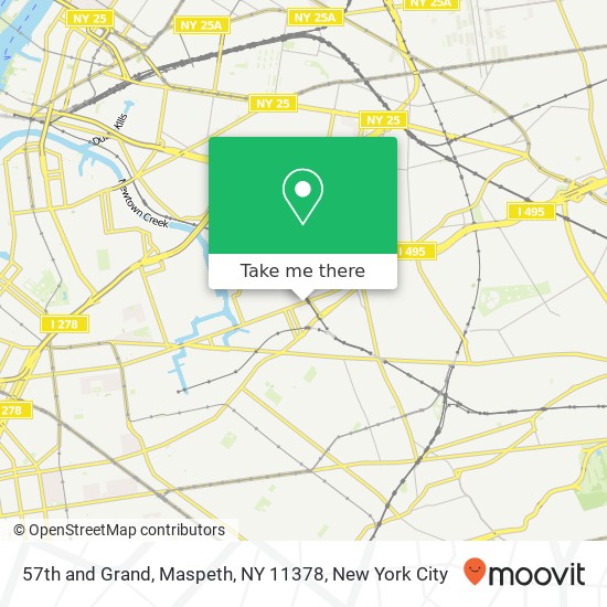 Mapa de 57th and Grand, Maspeth, NY 11378