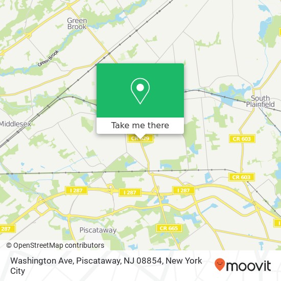 Mapa de Washington Ave, Piscataway, NJ 08854