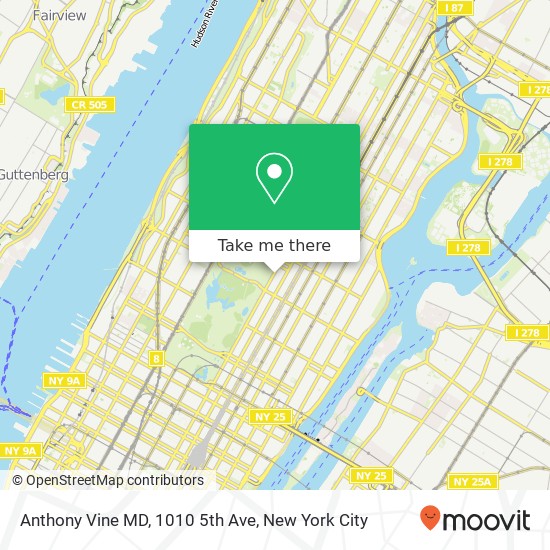 Anthony Vine MD, 1010 5th Ave map