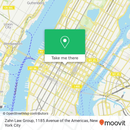Zahn Law Group, 1185 Avenue of the Americas map