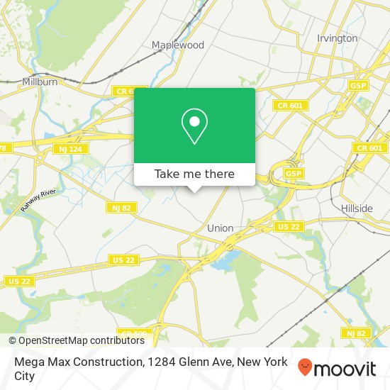 Mapa de Mega Max Construction, 1284 Glenn Ave