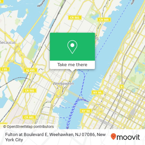 Fulton at Boulevard E, Weehawken, NJ 07086 map