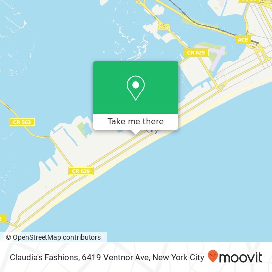 Mapa de Claudia's Fashions, 6419 Ventnor Ave
