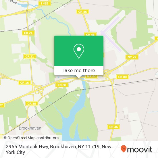 Mapa de 2965 Montauk Hwy, Brookhaven, NY 11719
