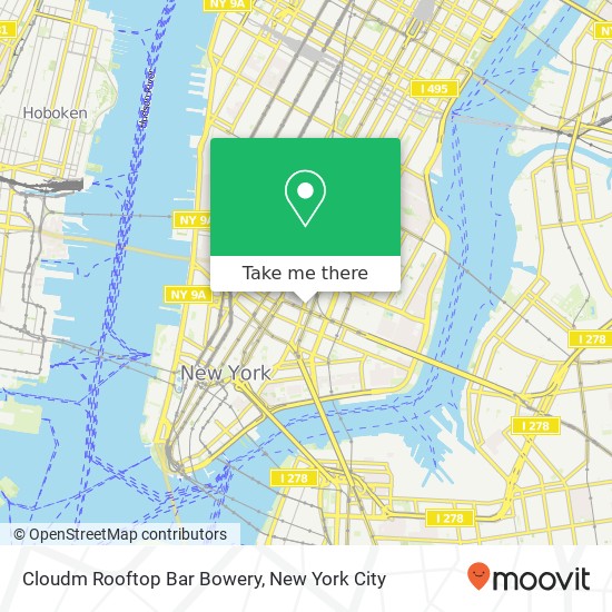 Mapa de Cloudm Rooftop Bar Bowery