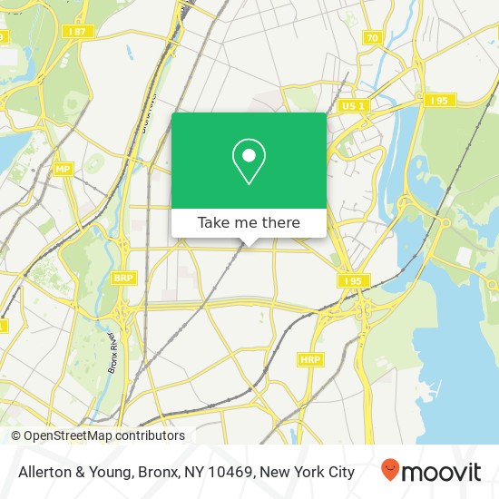 Mapa de Allerton & Young, Bronx, NY 10469