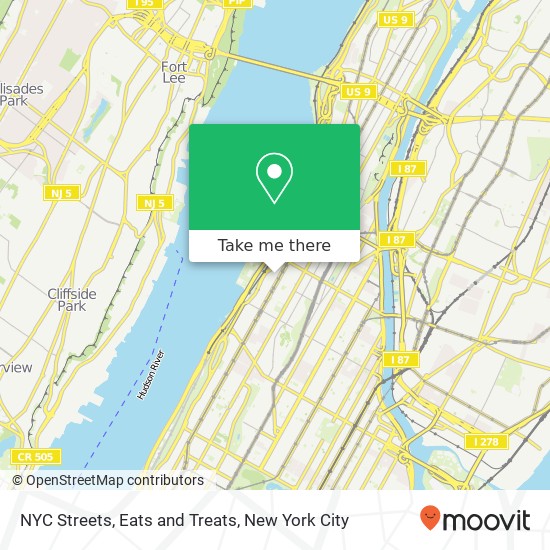 NYC Streets, Eats and Treats map