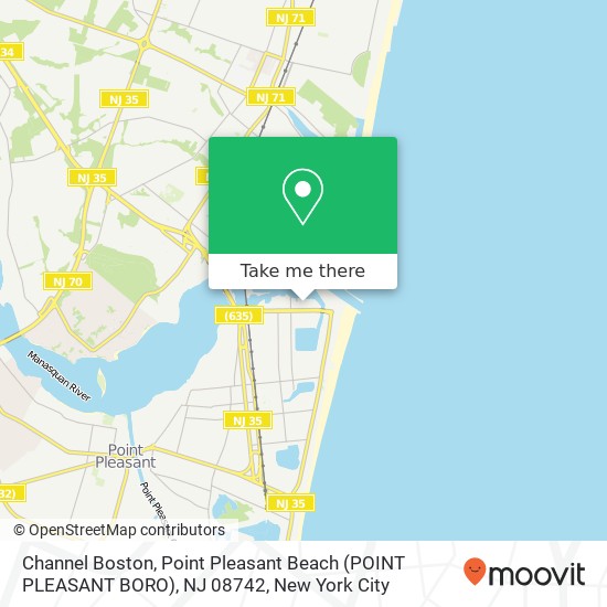 Channel Boston, Point Pleasant Beach (POINT PLEASANT BORO), NJ 08742 map