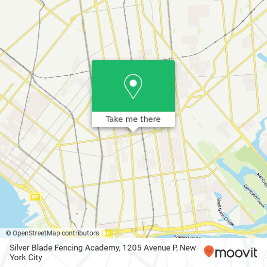 Mapa de Silver Blade Fencing Academy, 1205 Avenue P