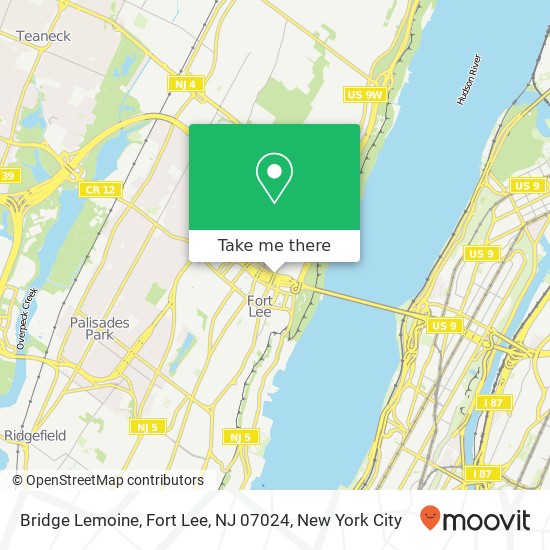 Mapa de Bridge Lemoine, Fort Lee, NJ 07024
