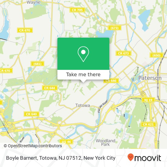 Mapa de Boyle Barnert, Totowa, NJ 07512