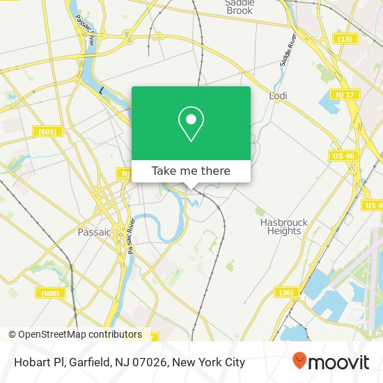 Mapa de Hobart Pl, Garfield, NJ 07026