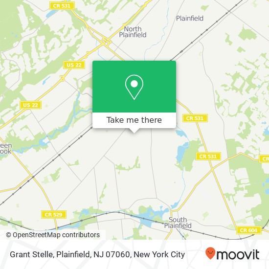 Mapa de Grant Stelle, Plainfield, NJ 07060