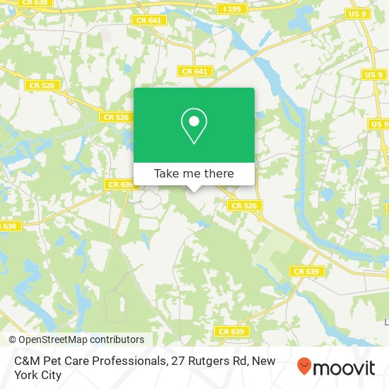 Mapa de C&M Pet Care Professionals, 27 Rutgers Rd