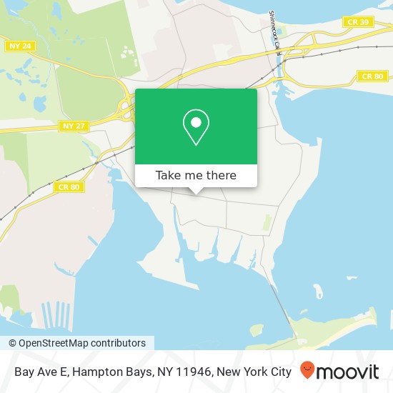 Bay Ave E, Hampton Bays, NY 11946 map