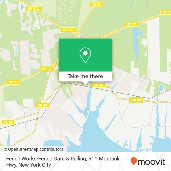 Mapa de Fence Works-Fence Gate & Railing, 511 Montauk Hwy