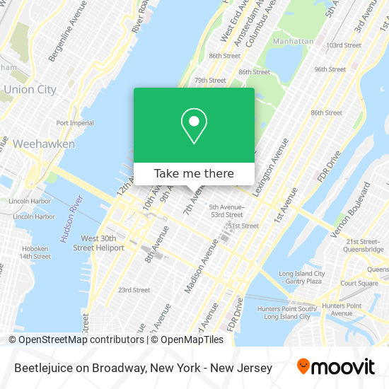 Beetlejuice on Broadway map