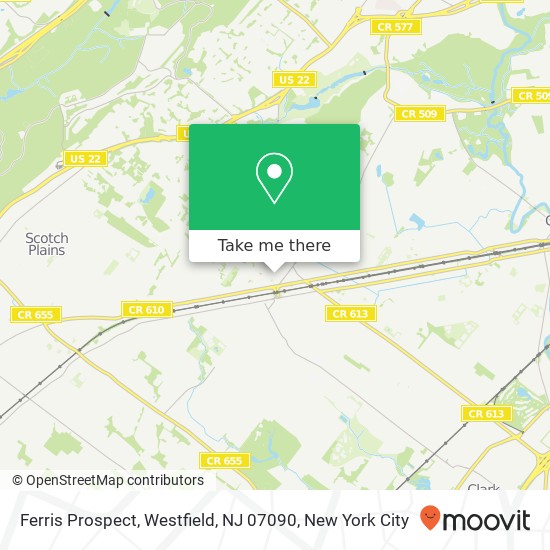 Mapa de Ferris Prospect, Westfield, NJ 07090