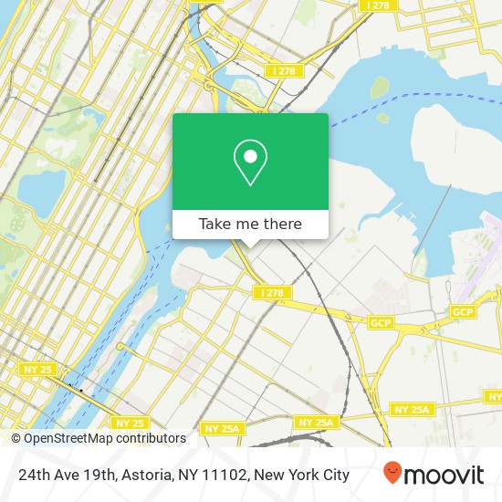 Mapa de 24th Ave 19th, Astoria, NY 11102