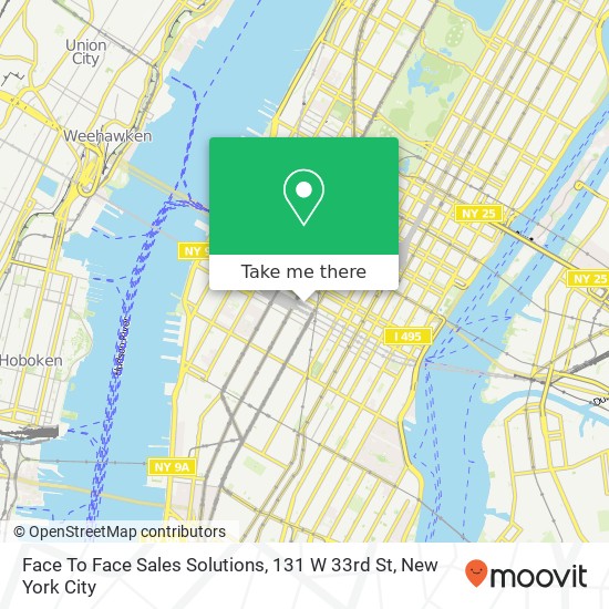 Mapa de Face To Face Sales Solutions, 131 W 33rd St