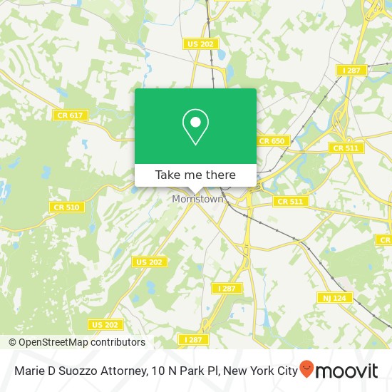 Marie D Suozzo Attorney, 10 N Park Pl map