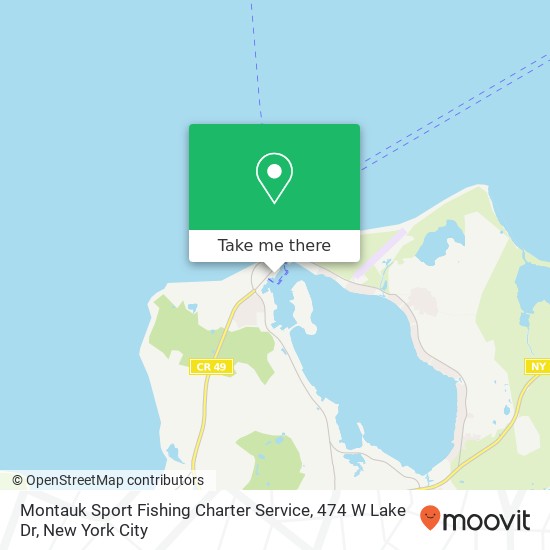 Mapa de Montauk Sport Fishing Charter Service, 474 W Lake Dr