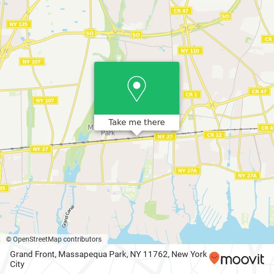 Mapa de Grand Front, Massapequa Park, NY 11762