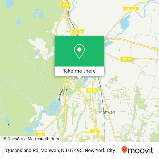 Mapa de Queensland Rd, Mahwah, NJ 07495