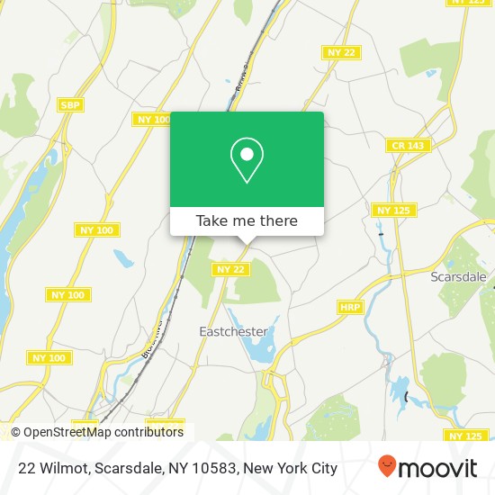 Mapa de 22 Wilmot, Scarsdale, NY 10583
