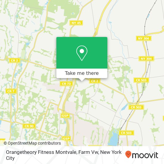 Mapa de Orangetheory Fitness Montvale, Farm Vw