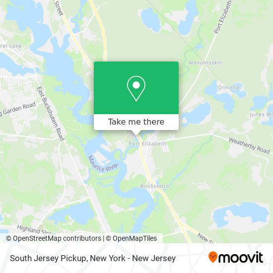 Mapa de South Jersey Pickup