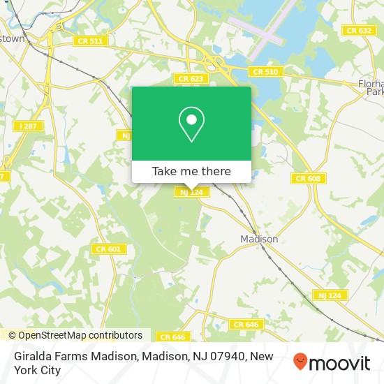 Mapa de Giralda Farms Madison, Madison, NJ 07940