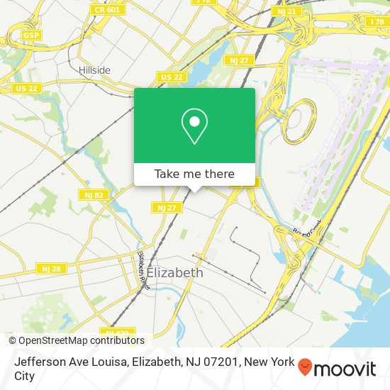 Jefferson Ave Louisa, Elizabeth, NJ 07201 map