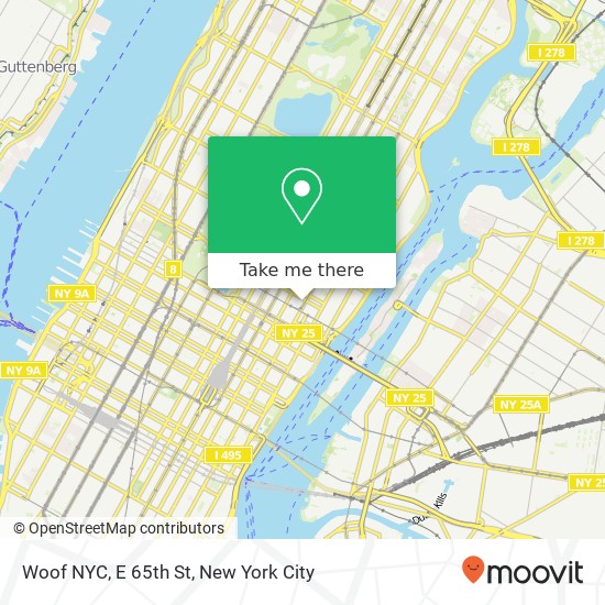 Mapa de Woof NYC, E 65th St