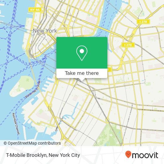 Mapa de T-Mobile Brooklyn