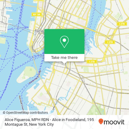 Alice Figueroa, MPH RDN - Alice in Foodieland, 195 Montague St map