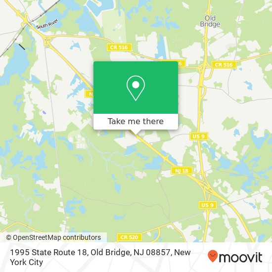 Mapa de 1995 State Route 18, Old Bridge, NJ 08857