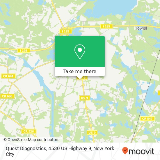 Mapa de Quest Diagnostics, 4530 US Highway 9