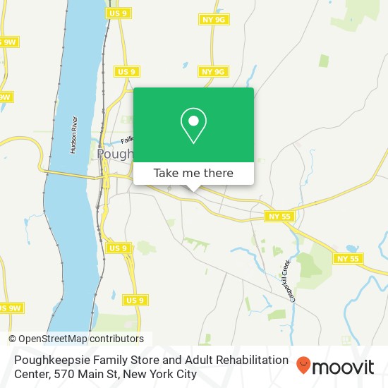 Mapa de Poughkeepsie Family Store and Adult Rehabilitation Center, 570 Main St