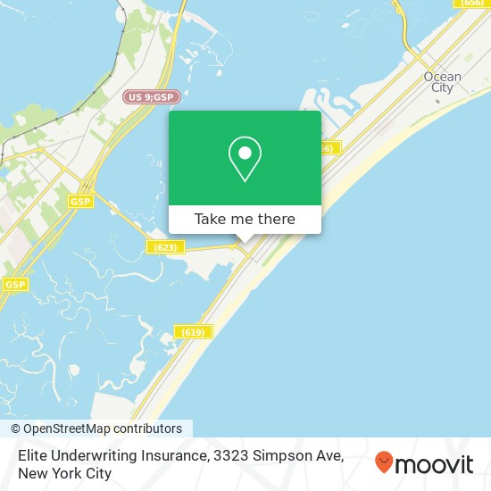 Mapa de Elite Underwriting Insurance, 3323 Simpson Ave