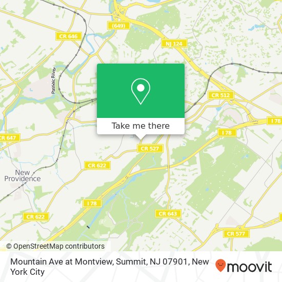 Mountain Ave at Montview, Summit, NJ 07901 map