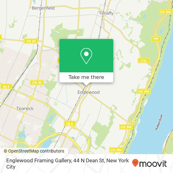 Mapa de Englewood Framing Gallery, 44 N Dean St