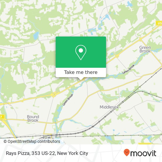 Mapa de Rays Pizza, 353 US-22